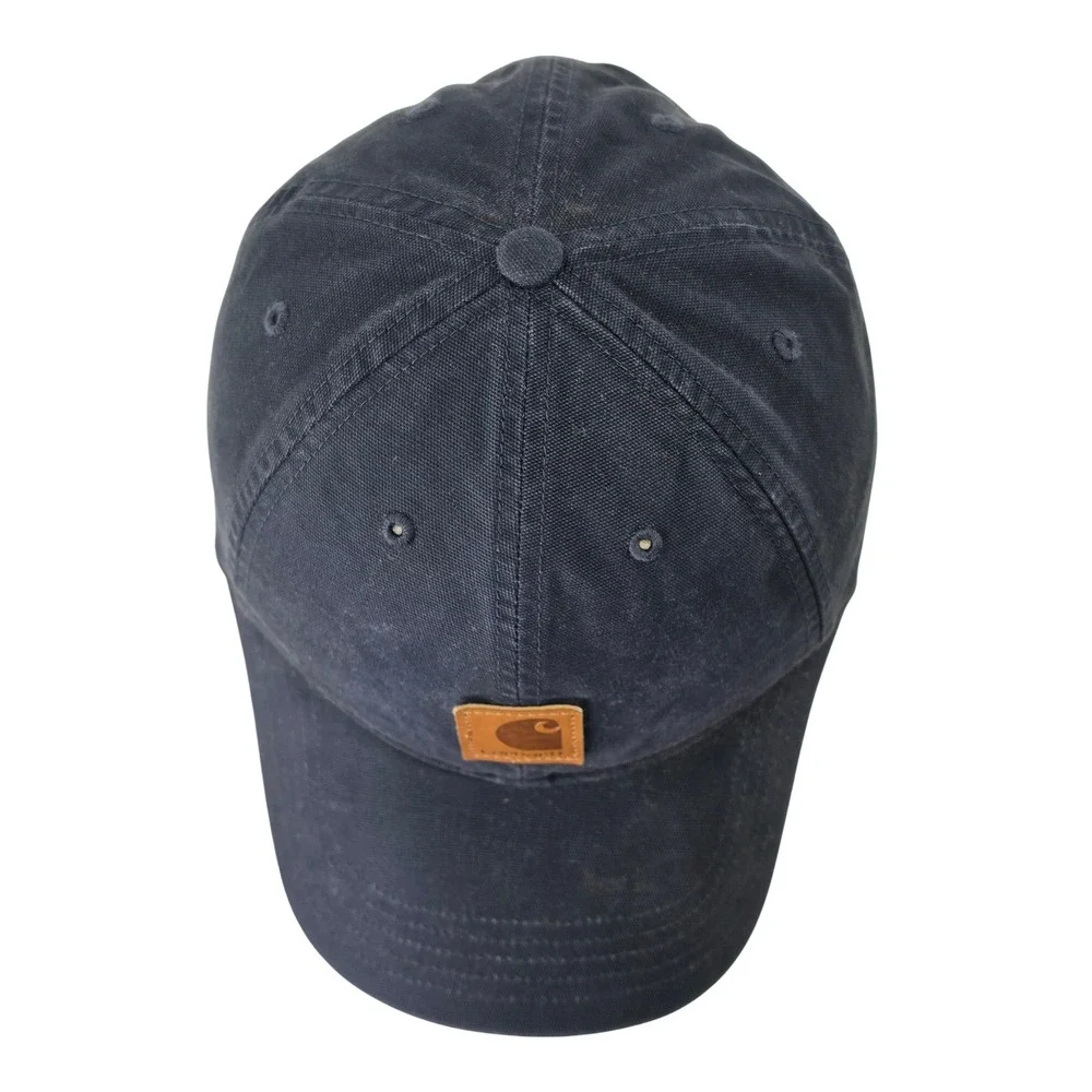 Carhartt Navy Blue Canvas Logo Patch Baseball Hat‎ Adjustable Strapback Cap